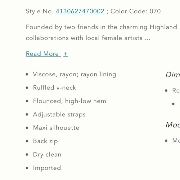 Anthropologie BELLE RUFFLED MAXI DRESS new - Picture 6 of 6